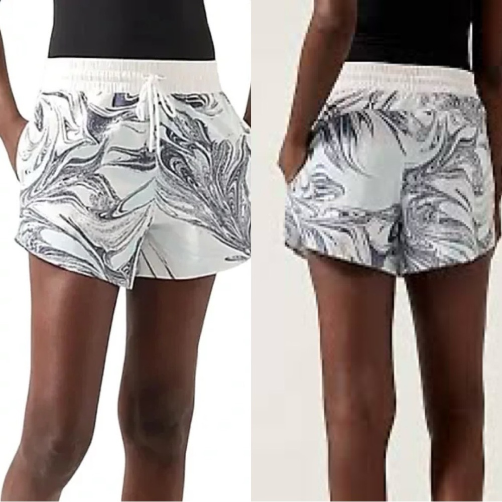 Athleta All Activity Short Print Marbled Drawstring Zip Pocket Women’s Size L - Picture 2 of 16